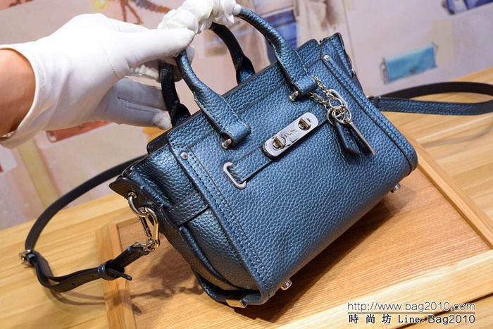 COACH蔻馳 代購正品全頭層牛皮 swagger小號 35990 可肩背或斜挎  Chz1414